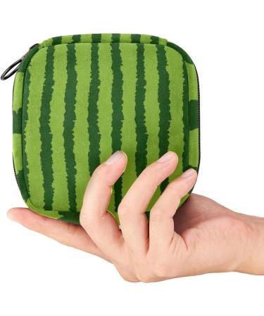 Portable Women's Napkin Storage Bag - Green Watermelon Pattern for Periods & Breastfeeding | Ideal for Teens & Girls - Buy Online on GoSupps.com