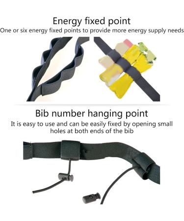 Eco-Friendly Running Number Belt with Elastic Gel & Reflective Strip - Ideal for Runners Cyclists & Triathletes | Black Hydration Belt with Water Bottles - Buy Online on GoSupps.com