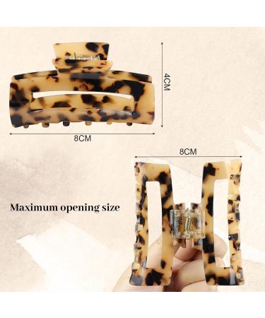 Blooms Hair Clip Set - 4 Slide-Resistant Celluloid Claw Clips for Thick & Thin Hair - Stylish Leopard Hair Accessories for Women & Girls - Buy Online on GoSupps.com