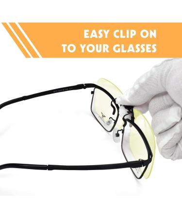 PSI Clip-On Blue Light Blocking Glasses - Lens Over Prescription & Gaming - Amber Relief for Eye Strain & Better Sleep - Buy Online on GoSupps.com
