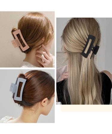 8 Pack 4.1 Inch Rectangle Hair Claw Clips for Women and Girls - Matte Finish, Non-slip, Strong Hold Hair Accessories - Buy Online on GoSupps.com