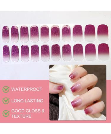 Semi Cured Gel Nail Polish Strips 20Pcs Glitter Pink Gel Nail Stickers Long Lasting Waterproof Semi Cured Gel Nail Wraps Easy to Apply & Remove for Salon-Quality Manicure UV/LED Lamp Required - Buy Online on GoSupps.com