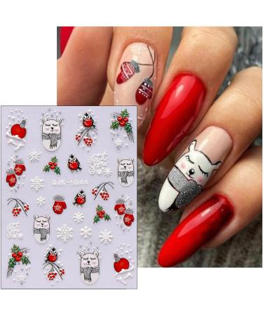 3D Christmas Nail Stickers 6 Sheets 5D Self-Adhesive Embossed Nail Decal Gnome Snowflake Nail Art Decoration Design Supplies - Buy Online on GoSupps.com