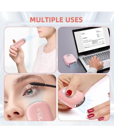 mlogiroa Mini Lash Fan - USB Rechargeable Handheld Cooling Fan for Eyelash Extensions (Pink) - Buy Online on GoSupps.com