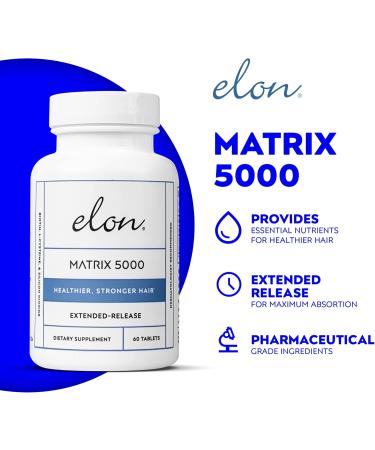 Elon Matrix 5000 Hair & Nail Vitamins - Biotin 5000mcg for Hair Growth - 60 Day Supply Promotes Healthy Hair & Nails Suitable for All Hair Types - Buy Online on GoSupps.com