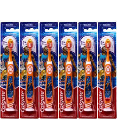 Colgate Space Jam Kids Toothbrush with Suction Cup 5+ Years Extra Soft (Colors Vary) - Pack of 6