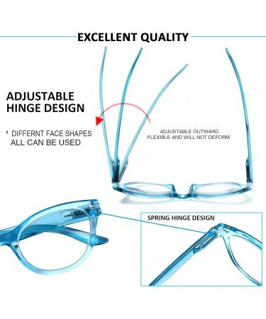4 Pack Cat Eye Reading Glasses for Women - Stylish Blue Light Blocking Readers with Spring Hinges - 4 Mix Patterns 4.0x Magnification - Buy Online on GoSupps.com