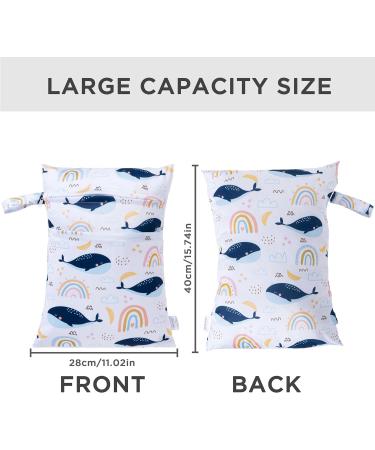 Hbselect 2PCs Waterproof Diaper Bag Set | Reusable Zipper Wet Wipes Organizer for Babies & Toddlers - Whale Design - Buy Online on GoSupps.com