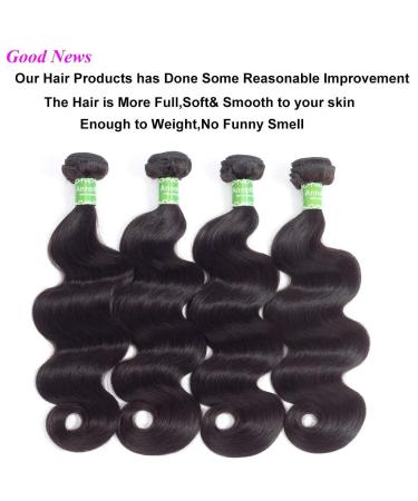 ANNELBEL Brazilian Body Wave Hair Extensions 8A Virgin Unprocessed Remy Human Hair Bundles - Natural Black (10 inches, 50g) - Buy Online on GoSupps.com