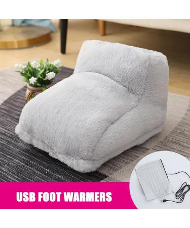 Electrical Foot Warmers - Soft Thickened Heating Pillow Non-Slip Full Size Foot Heater for Workplace & Winter Gifts - Cozy Gray - Buy Online on GoSupps.com