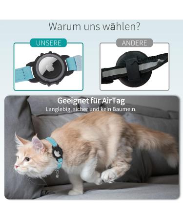 Buy Airtag Cat Neck Band - Soft GPS Collar with Bracket & Bell for Girls/Young Cats (XS Blue) - International Shipping Available - Buy Online on GoSupps.com
