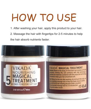 Vikada Hair Straightener Mask - Fast Deep Repair for Damaged Dry & Curly Hair | Nourishing Conditioner Treatment - Buy Online on GoSupps.com