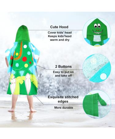 Flyish Kids Bathing Poncho - 100% Cotton Hooded Towel for Boys & Girls | Space Astronaut Design 70x60cm | Ideal Beach & Bath Solution - Buy Online on GoSupps.com
