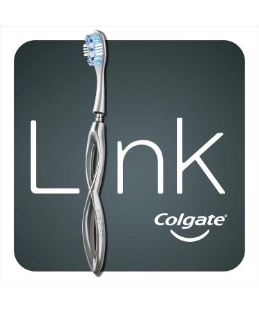 Colgate Link Manual Toothbrush Whitening Starter Kit - Premium Aluminum Handle & 2 Replacement Brush Heads | Eco-Friendly Silver Stain Removal Technology | 80% Less Plastic - Buy Online on GoSupps.com