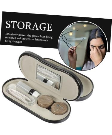 Iwowhero Dual-Purpose Leather Glasses Case & Schnapps Container - Portable Fashion Storage Box | 15.8x7.4cm | Ideal for Travel - Buy Online on GoSupps.com