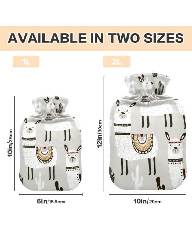 Cactus Llama Hot Water Bottle 1L - Small BPA Free Hot Water Bag for Pain Relief & Therapy - Buy Online on GoSupps.com