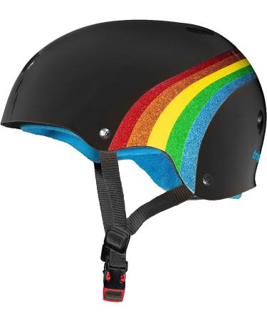 Triple Eight Certified Sweatsaver Helmet - Rainbow Sparkle Black (L/XL) for Skateboarding, BMX, Roller Skating - Buy Online on GoSupps.com