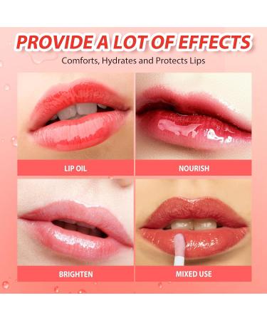 2 Pack Big Brush Head Lip Gloss - Hydrating Fruit Flavored Plumping Lip Oil Set in Raspberry & Strawberry - Non-Sticky Moisturizing Texture - Buy Online on GoSupps.com