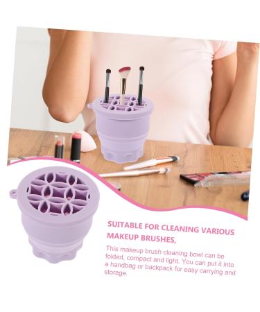 Healeved Makeup Brush Cleaning Pad & Washer - Multifunctional Scrubber Tool & Rinsing Bowl - Clean Your Brushes Effortlessly - 9.2X9.2X8.6CM Purple - Buy Online on GoSupps.com