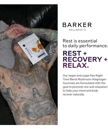Barker Wellness Nighttime Vegan Sugar-Free Adaptogen Mushroom Gummies Reishi, Lion's Mane, Chaga, Cordyceps for Calm, Rest & Recovery Non-GMO Sleep Support & Relaxation Supplement, 60 Count Nighttime Gummies - Buy Online on GoSupps.com