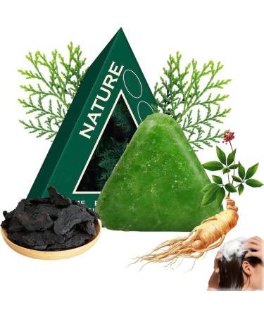 G n rique Nature Triangle Shampoo Bar Nature Seven Green Soap Shampoo natural plant-based solid shampoo gentle cleansing and nourishing care for healthy-looking hair (1 pc)