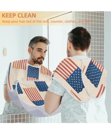 Abstract America Flag Beard Bib Apron | Non-Stick Waterproof Hair Catcher for Men | Perfect Grooming Gift - Buy Online on GoSupps.com