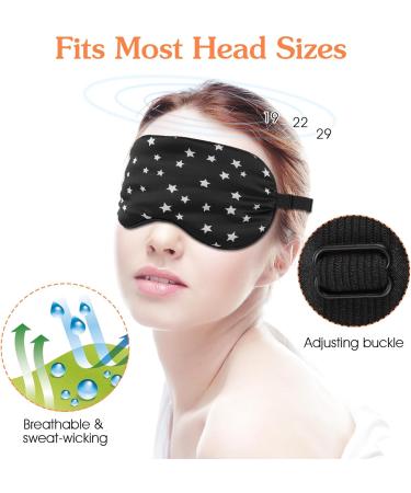 Stars Silk Sleep Mask - Black Starry Sky Eye Cover with Adjustable Strap & Earplugs | Soft Lightweight Blackout Sleeping Aid for Men & Women - Buy Online on GoSupps.com