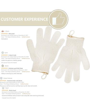 Exfoliating Gloves for Smooth & Soft Skin - Body Scrub & Ingrown Hair Remover - Shower Scrubber for Women & Men - 1 Pair - Buy Online on GoSupps.com