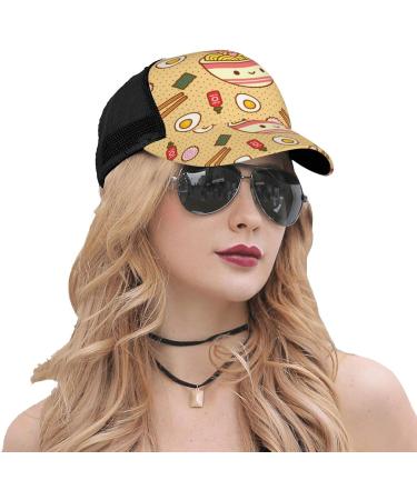 OPSREY Delicious Sweet Ramen Printed Adjustable Mesh Baseball Cap Neutral Sports Cap Delicious Sweet Ramen 5-7 - Buy Online on GoSupps.com