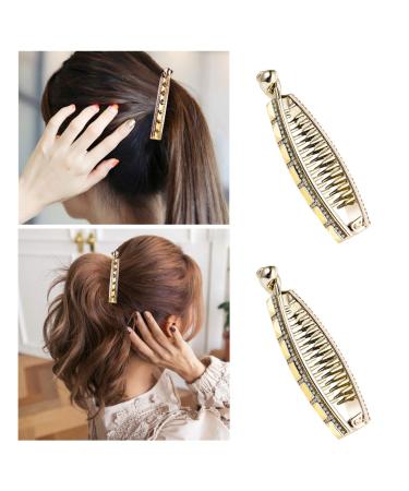 Lurrose Fishtail Hair Clip - 2pcs Wire Hoop & Banana Combs Hair Accessories for Women & Girls - Trendy Hair Clips for Stylish Hairstyles - Buy Online on GoSupps.com