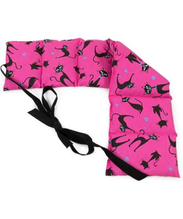 Cherry Stone Pillow 7-Chamber with Band - Heat Cushion for Back Pain Relief | 65x15 Cat-Pink - Buy Online on GoSupps.com