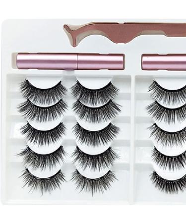 SunshineFace 10 Pairs Magnetic Lashes with Eyeliner 3D Natural Look Fake Eyelashes 2 Tubes Magnetic Eyeliner Waterproof Easy to Apply Easy Reusable Fake Lashes For Makeup Beginners - Buy Online on GoSupps.com