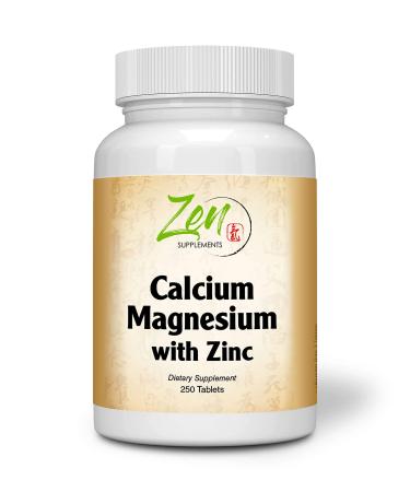 Zen Supplements - Calcium Magnesium & Zinc Supports Bone Health & Immune System 250-Tabs