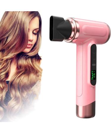 Portable Cordless Hair Dryer Hot & Cold Air Hair Dryer USB Rechargeable DC Blow Dryer for Kids Summer Indoor & Outdoor Travel Pink