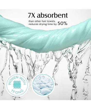 YFONG Large Microfiber Hair Towel Wrap for Women - Ultra-Absorbent Quick Dry for Curly & Thick Hair Anti-Frizz Turban with Elastic Band - Buy Online on GoSupps.com