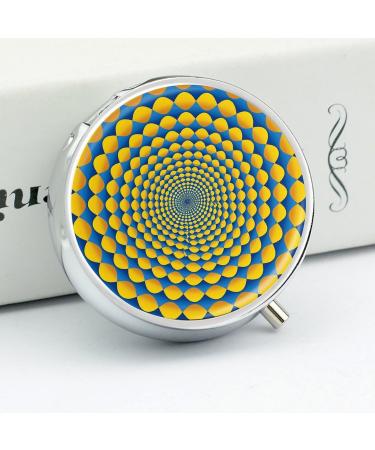 Portable 3 Compartment Pill Box - Travel Medicine Organizer in Yellow Circle Pattern | Small Pill Case for Purse & Pocket - Buy Online on GoSupps.com