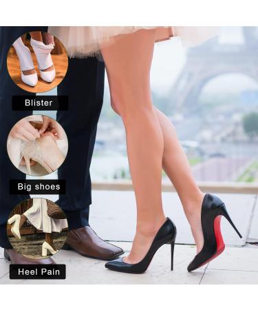 KINBOM 2 Pair Self-Adhesive Heel Grips Cushions for Loose Shoes - Black | Heel Pads for High Heels, Sneakers, Men, Women - Buy Online on GoSupps.com