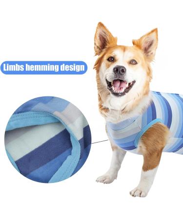 Jodsen Dog Recovery Suit for Dogs and Cats Dog Pajamas Breathable Dog Night Clothes Wound Protection Suits for Puppies Collar After Surgery Prevent Licking Biting (Blue-L) - Buy Online on GoSupps.com