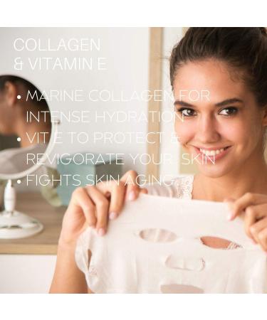  Littorelle Face Mask No.6 Collagen Moisturising Serum and Vitamin E - Made in France - Anti-Ageing and Moisturising - Anti-Wrinkle Care - Fabric Mask All Skin Types - Pack of 10 Units - Buy Online on GoSupps.com