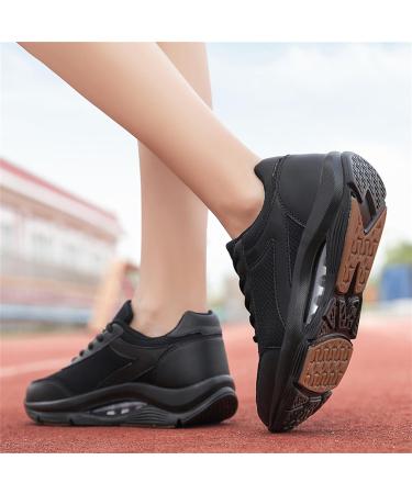 CXWRZB Women's Black Mesh Sneakers - Platform Wedge Heel Sporty Casual Walking Shoes 39 EU - Buy Online on GoSupps.com
