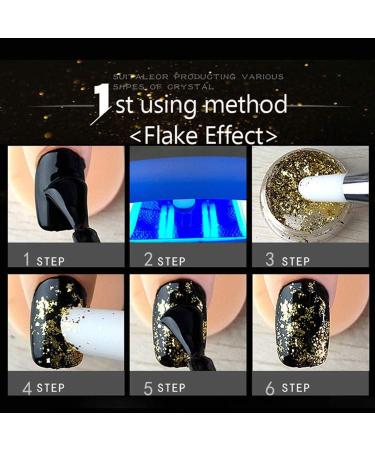 Holographic Nail Art Sequins Glitter Kit - 4 Boxes Set, Aluminum Foil Sequins for Nails - Gold & Silver Irregular Glitter Flakes, Mirror Chrome Powder - Nail Decorations - Buy Online on GoSupps.com
