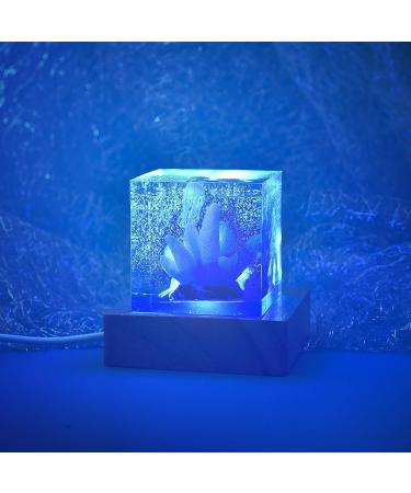 YAKAMOZ LED Lights Display Base Stand - 7 Colored Round Wooden Lighted Base for Laser Glass Resin Art - Buy Online on GoSupps.com