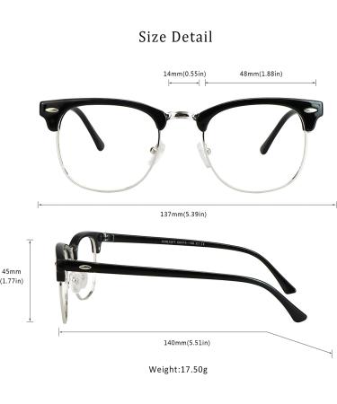LifeArt Blue Light Blocking Glasses - 2 Pairs Anti Eyestrain Computer Gaming TV Glasses for Men Women - No Magnification - Black Silver + Clear Silver - Buy Online on GoSupps.com