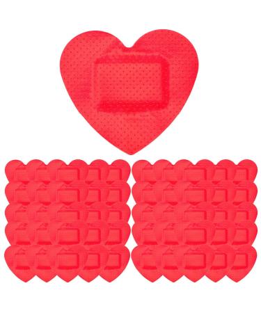 GANAZONO 100pcs Heart Shaped Portable Wound Bandages Adhesive Heart Shaped Wound Patches Adhesive Wound Bandages Adhesive Wound Patches Breathable Bandages Patches