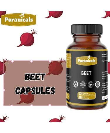 Beet Premium 320 Capsules Nitric Oxide Booster | Herbal Supplement | 900 mg Per Serving | Made with 100% Pure Beetroot Powder (Beta Vulgaris) Beet Capsules 320 Count (Pack of 1) - Buy Online on GoSupps.com