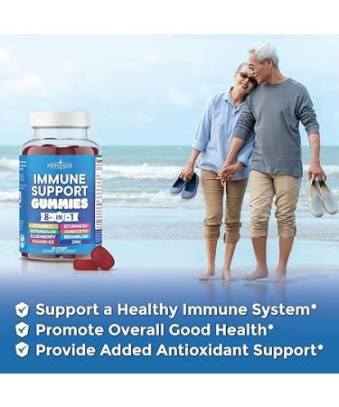 8 in 1 Immune Support Booster Supplement with Elderberry Vitamin C and Zinc 50mg Vitamin D 5000 IU Turmeric Curcumin & Ginger B6 Echinacea (8 in 1 Gummies (Pack of 1) - Buy Online on GoSupps.com