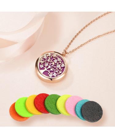 AZNECK Family Tree of Life Essential Oil Diffuser Necklace - Personalized Aromatherapy Locket Pendant Gift for Mom - Buy Online on GoSupps.com