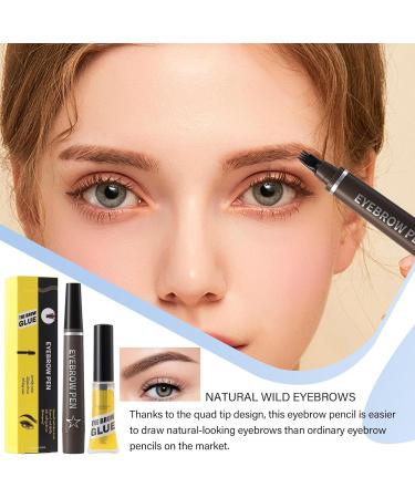Eyebrow Pen Eyebrow Pen for Women SmudgeProof Eyebrow Pen Liquid Eyebrow Fixer with 4 Teeth and Eyebrow Gel for Womens Natural Eyebrows 03 - Buy Online on GoSupps.com
