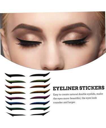 Angoily 72 Pairs Glitter Eyeliner Invisible Eyeliner Sticker Eye Makeup Tools Eyeliner Sticker with Eyelashes Eyeliner Stickers for Eyes Eyeliner Transfer Instant Self- Miss Flash Applique - Buy Online on GoSupps.com