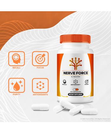 (2 Pack) Nerve Force Premium Neuropathy Blend for Brain Nerves & Concentration | NerveForce Capsulas for Memory Focus & Clarity | Easy-to-Take for Daily Support 60 Day Supply (120 Capsules) - Buy Online on GoSupps.com